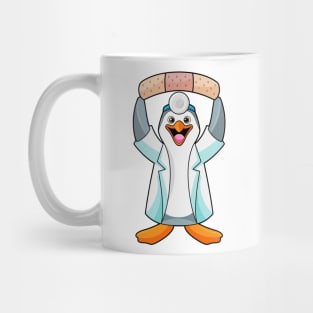 Penguin as Doctor with Plaster Mug